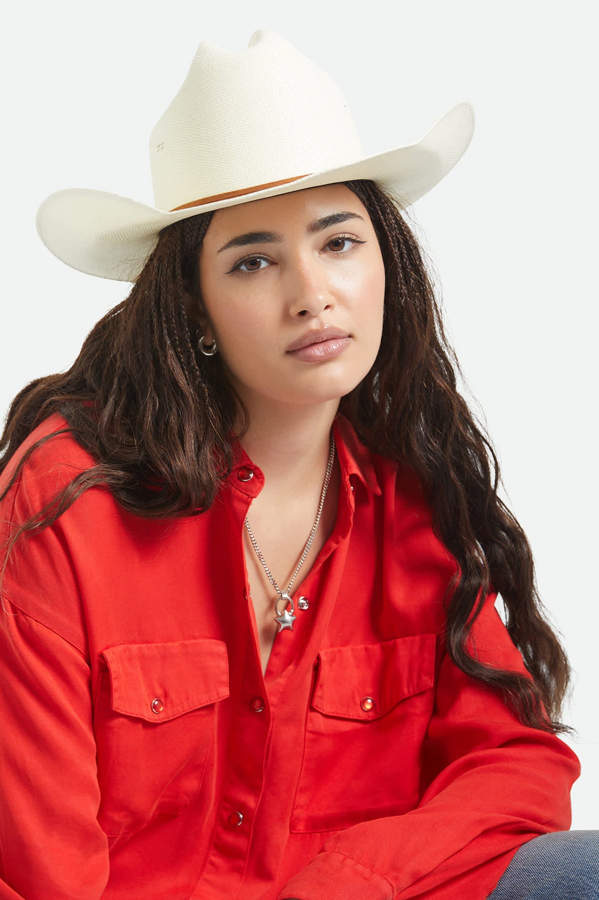 Brixton Laredo Straw Cowboy Hat in Bone Unisex Laredo Straw Cowboy Hat in Bone – Brixton main image 4