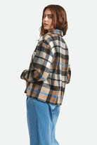 Women's Bowery Women's Soft Brushed Flannel in the color Washed Black/Sand - Women's Back View
