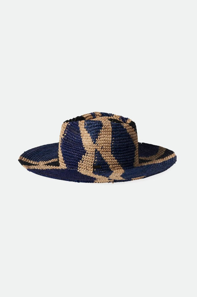Brixton Madeira Pattern Straw Hat - Natural/Blues