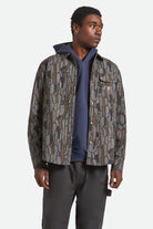 Men's Builders Stretch L/S Overshirt in the color Bark Camo - Men's Front View