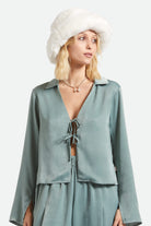 Women's Dion Packable Winter Bucket Hat in the color Off White - Women's Front View