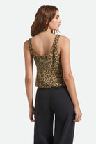 Women's Magnolia Tie Top in the color Brown Cheetah - Women's Back View