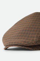 Unisex Hooligan Lightweight Flat Cap in the color Grey/Brown/Gold - Additional Laydown image