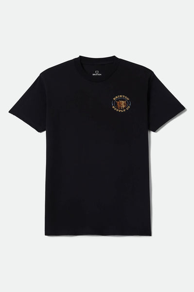 Men's Steele Short Sleeve Standard T-Shirt in Black – Brixton