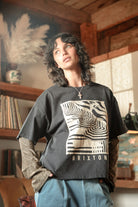 Women's Poolside Boxy Crew T-Shirt in the color Washed Black - Women's Lifestyle image