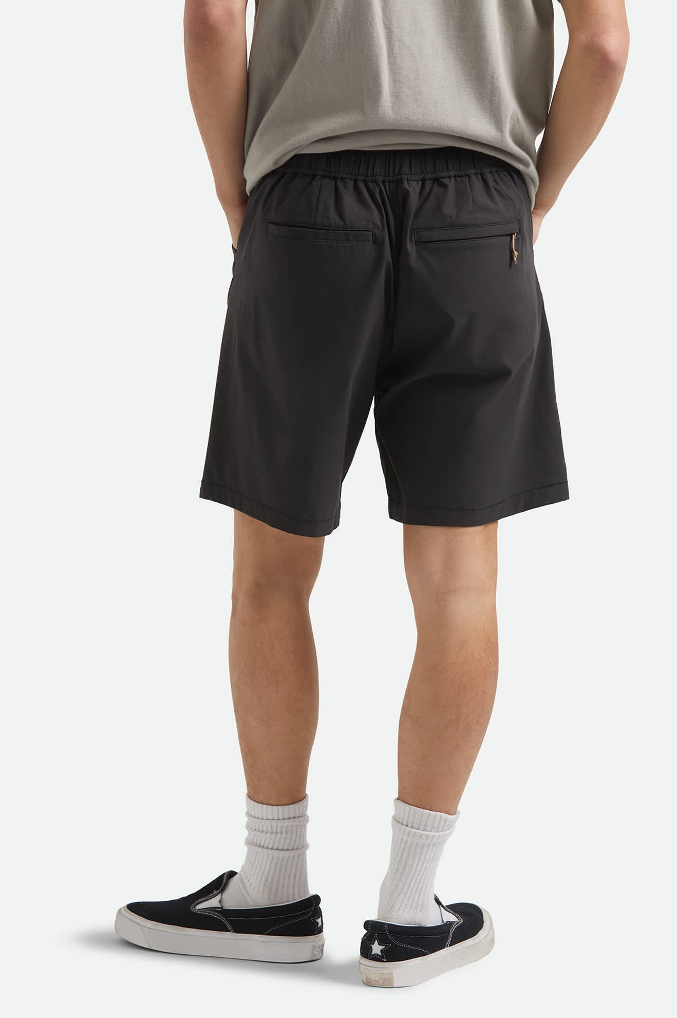 Men's Journey Utility Short in the color Black - Men's Back View