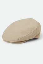 Unisex Hooligan Flat Cap in the color Khaki Stripe/Washed Black - Front Product View