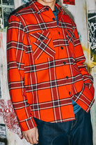 Men's Bowery Heavyweight Flannel in the color Adrenaline Rush - Men's Lifestyle image