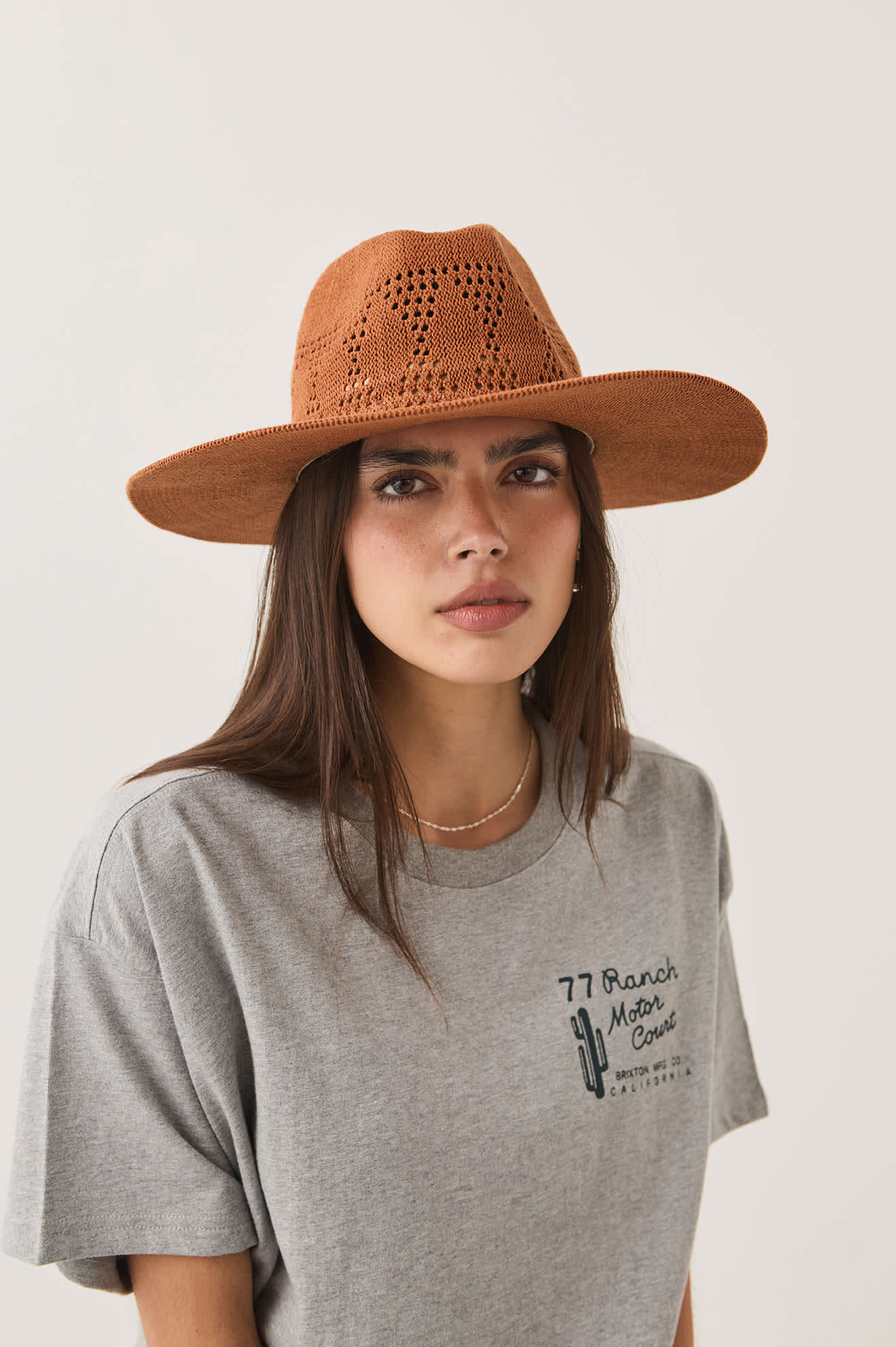 Women's Sophia Knit Packable Hat in the color Caramel - Women's Front View