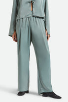 Women's Soho Silky Pant in the color Blue Green Shine - Women's Front View