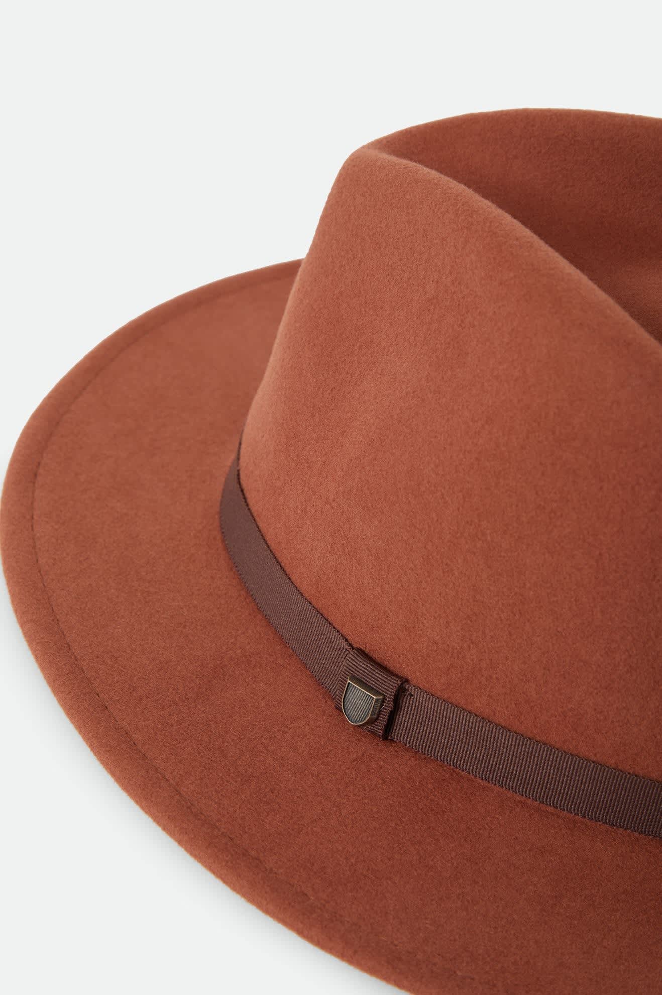 Unisex Messer Packable Fedora in the color Caramel/Walnut Brown - Additional Laydown image