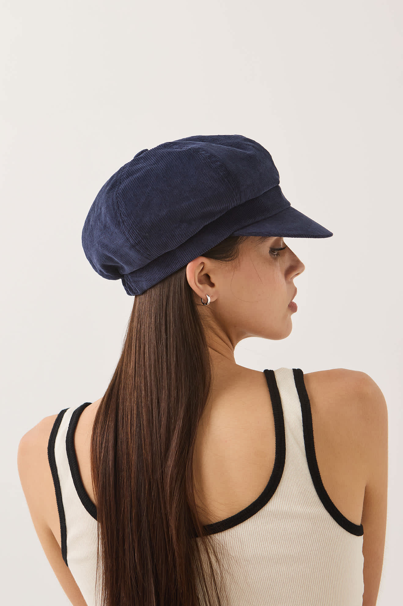 Women's Bailey Cap in the color Navy Corduroy - Additional Fit image