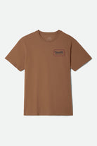 Men's Grade Short Sleeve Standard T-Shirt in the color Brown Sugar/Mahogany/Dark Navy - Front Product View