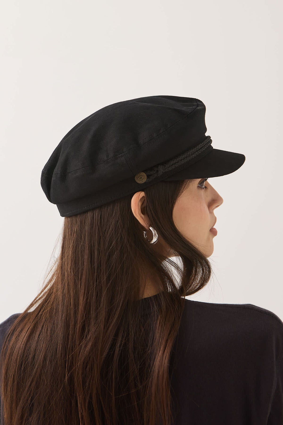 Unisex Fiddler Fisherman Cap in Black – Brixton display picture 1