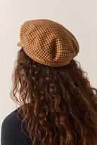 Unisex Fiddler Fisherman Cap in the color Taupe/Orange/Royal - Additional Fit image
