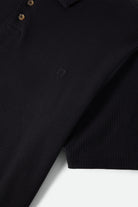 Men's Ribbed City S/S Polo in the color Black - Additional Laydown image