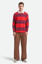 Men's Union Heavyweight Rugby Polo in the color Adrenaline Rush/Port - Additional Fit image