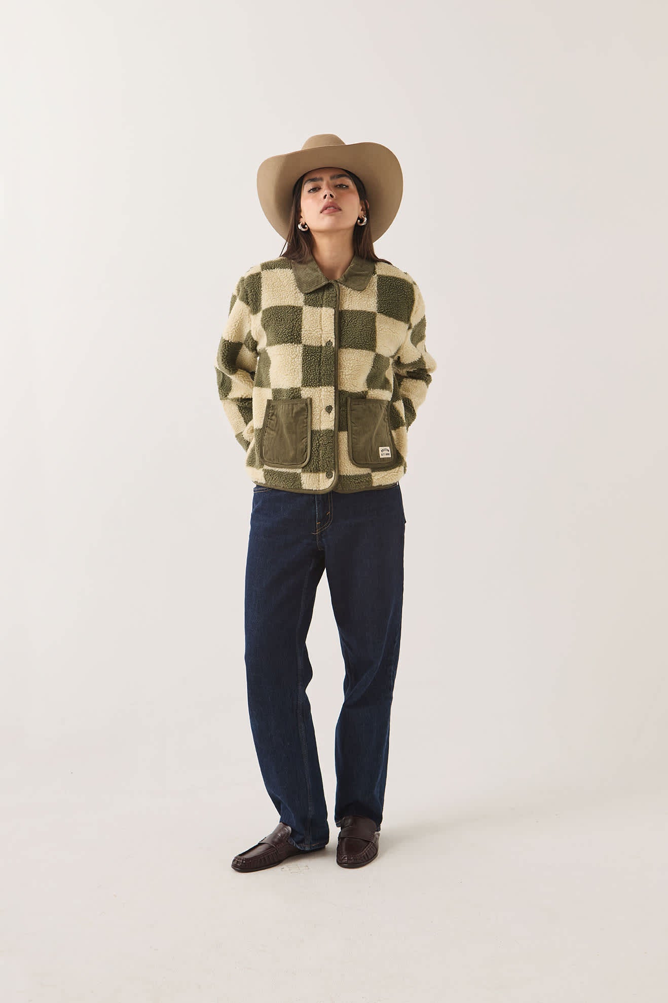 Women's Delilah Quilted Jacket in the color Surplus/Natural - Women's Front View