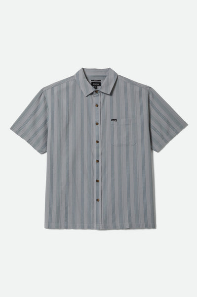Men's Cru Stripped Dobby Short Sleeve Shirt in Trooper – Brixton