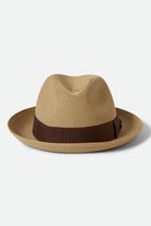Unisex Horton Convertabrim Packable Fedora in the color Dark Tan/Light Brown - Additional Style View