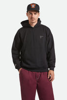 Men's Embroidered Heavyweight Oversized Hoodie in the color Black - Men's Front View