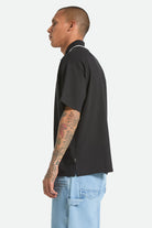 Men's Anton Short Sleeve Polo in the color Black - Men's Side View