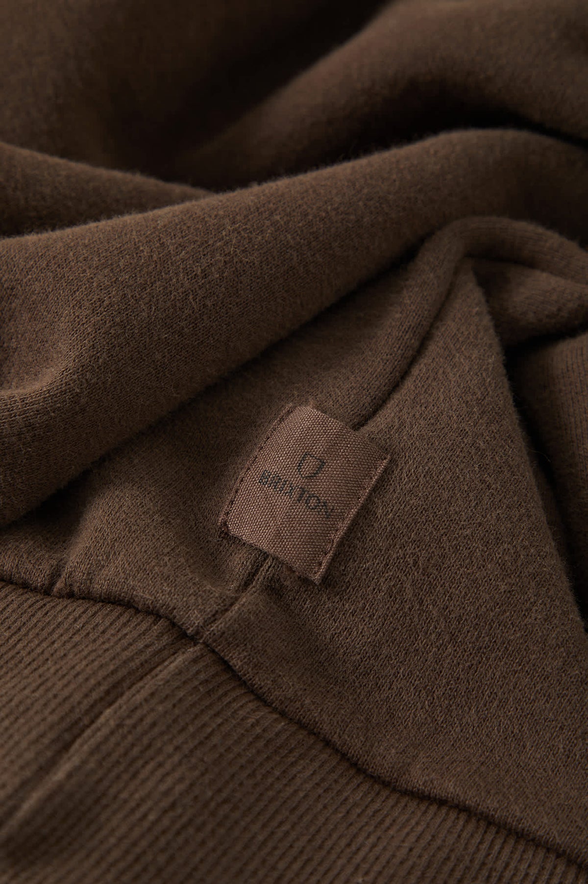 Men's Brixton Baseline Crew Fleece in the color Walnut Brown Vintage Wash - Additional Laydown image
