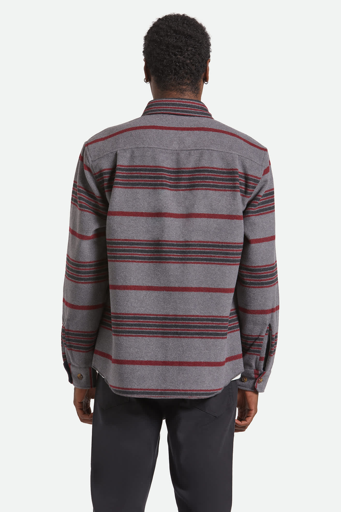 Men's Altered Threads Overshirt in the color Multi Blanket Stripe - Men's Back View