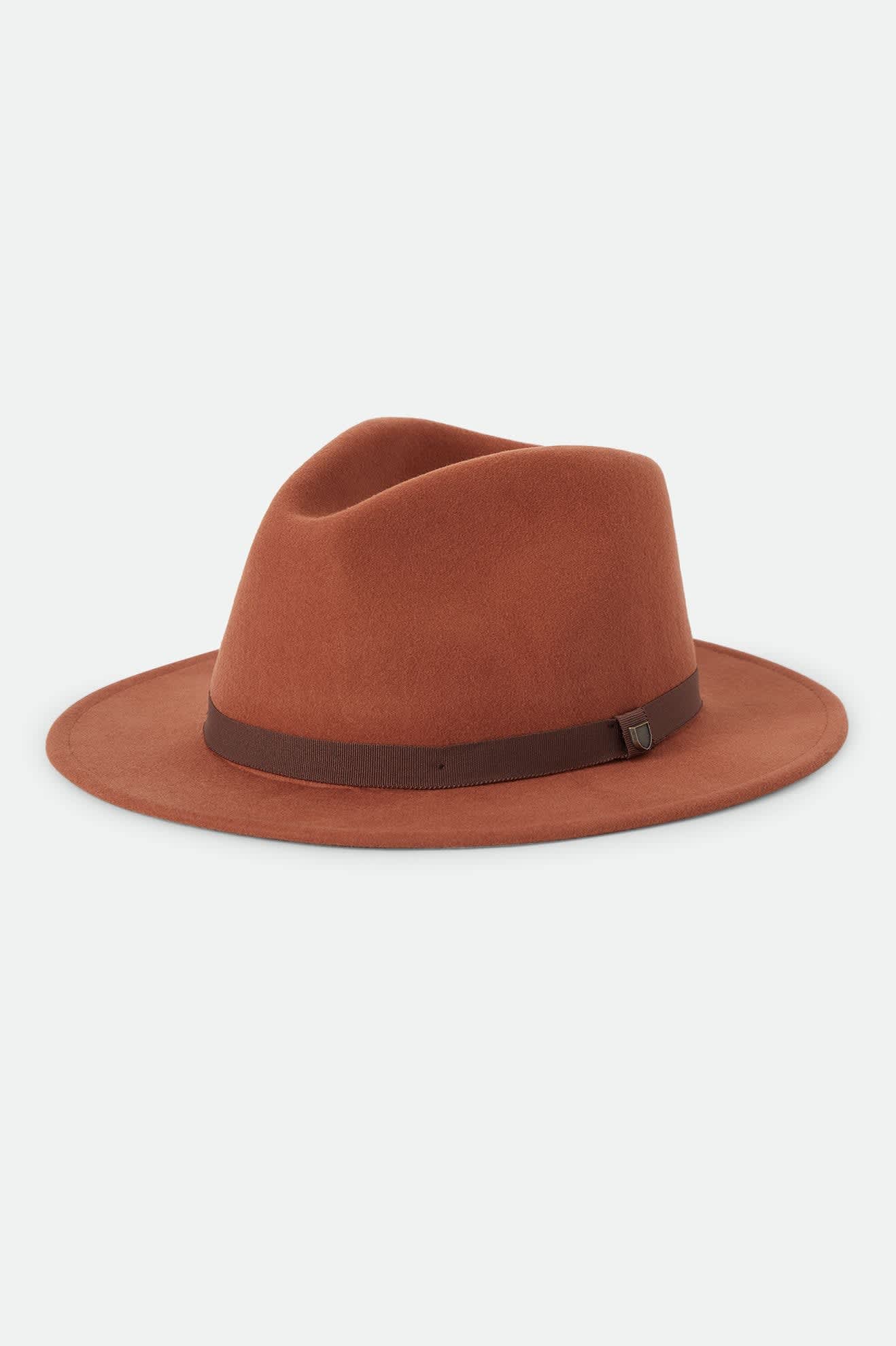 Unisex Messer Packable Fedora in the color Caramel/Walnut Brown - Front Product View