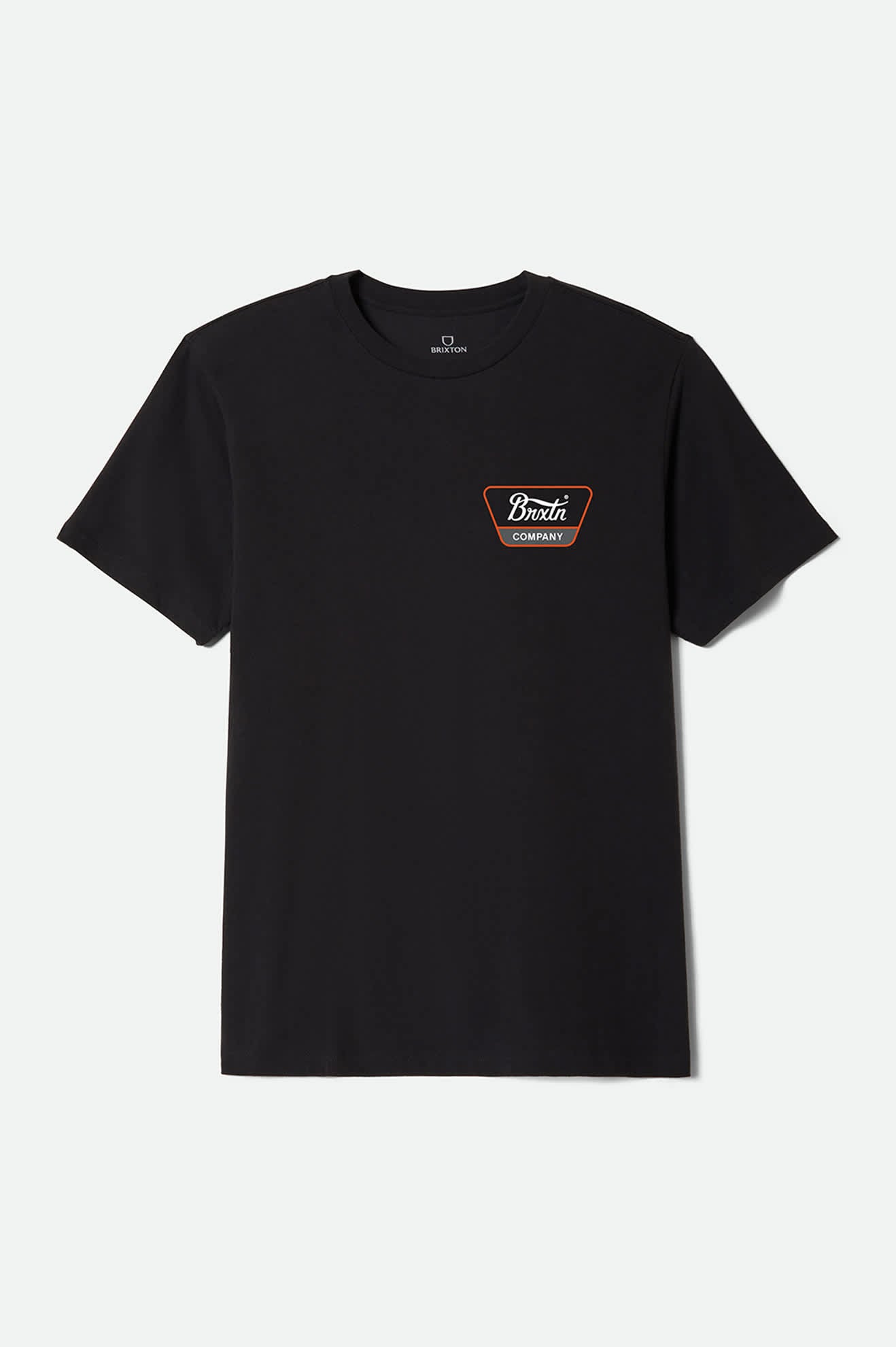 Men's Linwood Short Sleeve Standard T-Shirt in the color Black/White/Classic Orange - Front Product View