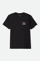 Men's Linwood Short Sleeve Standard T-Shirt in the color Black/White/Classic Orange - Front Product View