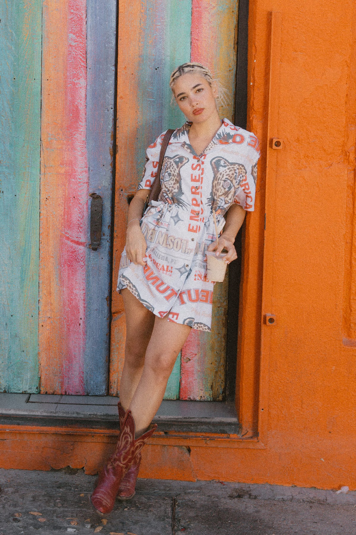 Women's The Cinch Button Down Short Sleeve Dress in Lost In Reality Print –  Brixton
