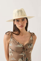 Women's Sophia Knit Packable Hat in the color Natural - Women's Front View