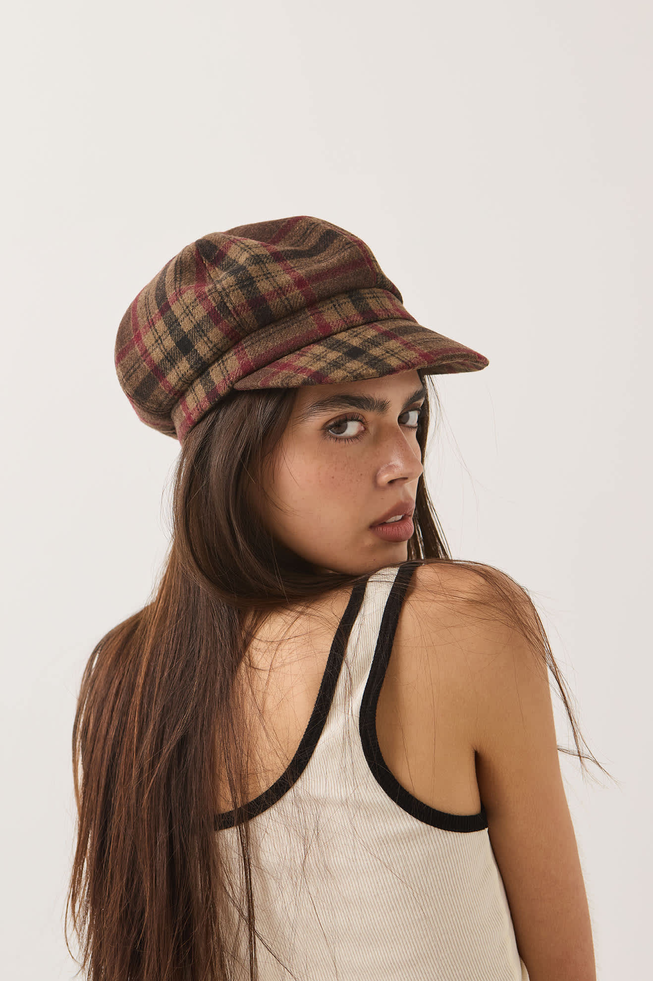 Women's Bailey Cap in the color Sand/Red/Brown - Additional Fit image