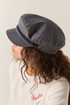 Unisex Fiddler Fisherman Cap in the color Indigo/Dark Sand - Women's Side View