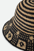 Women's Redding Packable Straw Bucket Hat in the color Black/Natural - Additional Laydown image