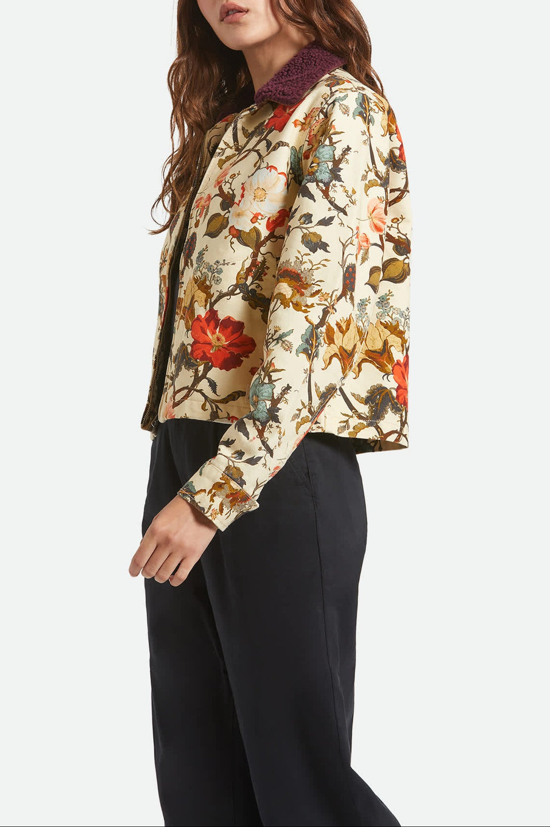 Women's Mechanics Women's Garage Zip Jacket in the color Botanical Floral - Women's Side View