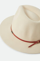 Unisex Wesley Fedora in the color Wax Paper/Red Earth - Additional Laydown image