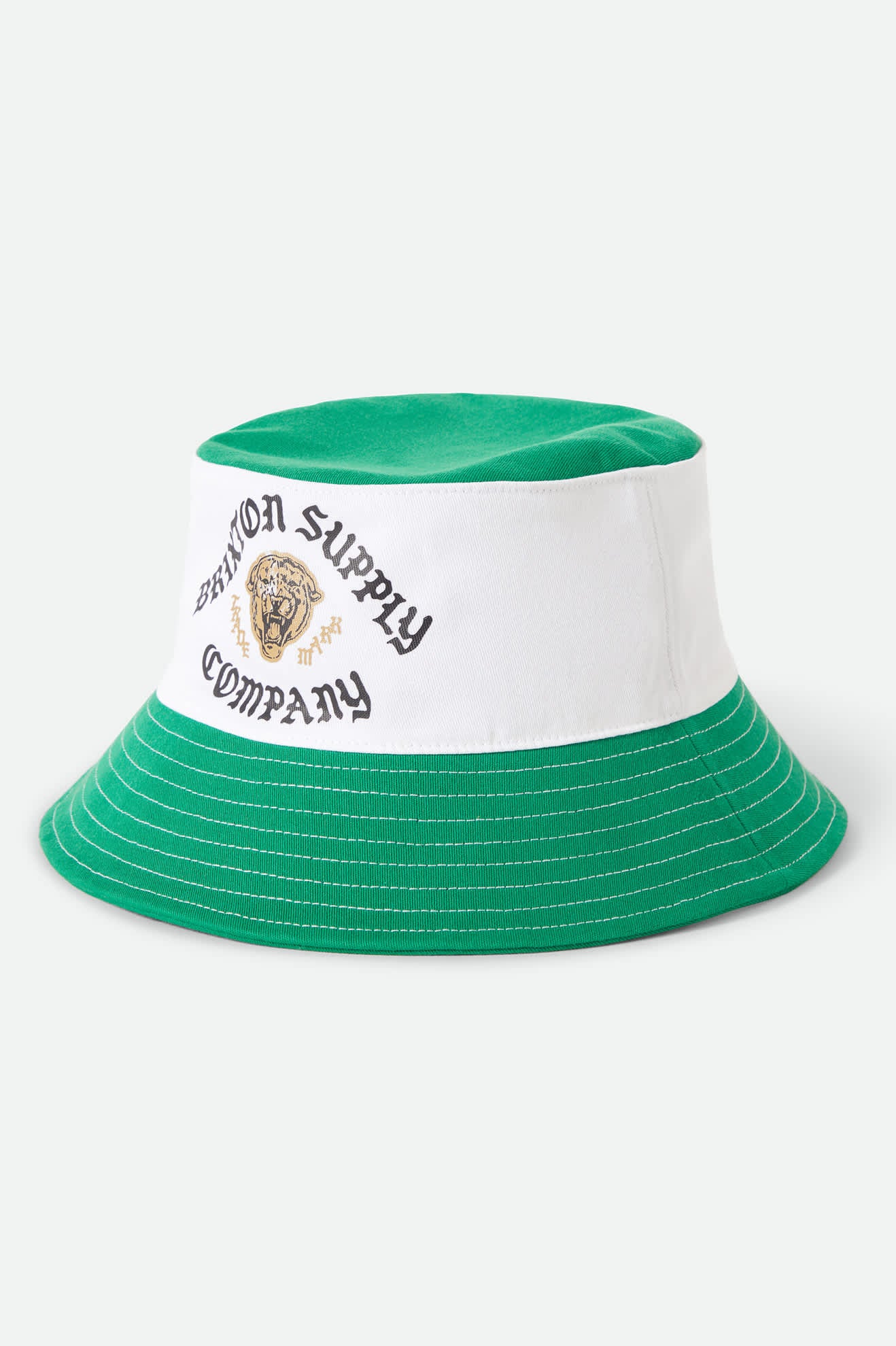 Unisex Eldon Packable Bucket Hat in the color Green/Off White Morado - Front Product View