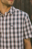 Men's Charter Stripped Dobby Short Sleeve Shirt in the color Trooper - Men's Lifestyle image