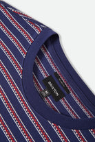 Men's Poolside Pique Box Crop T-Shirt in the color Washed Navy - Additional Laydown image