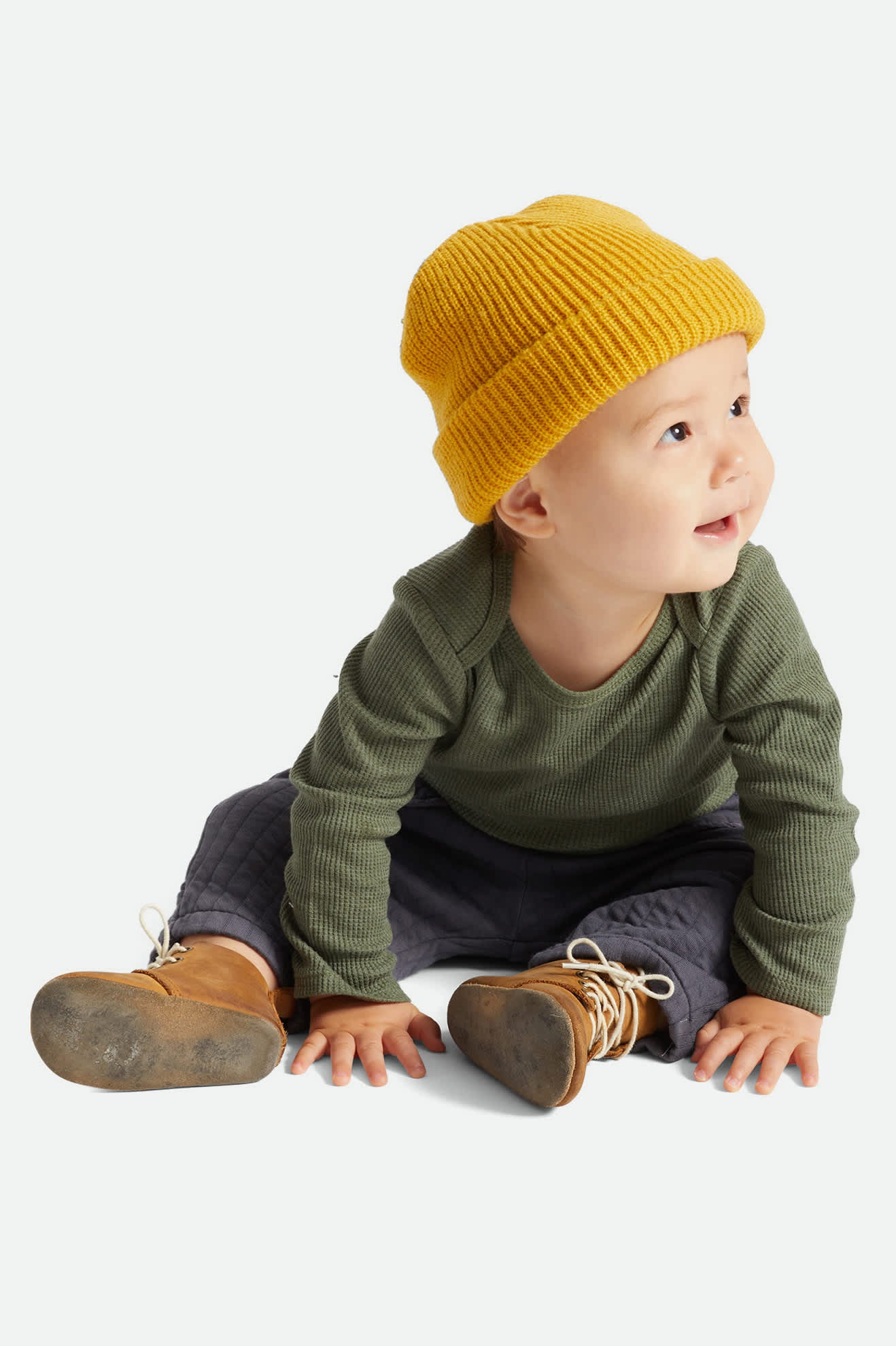 Infant Baby Heist Beanie in the color Mustard - Additional Fit image