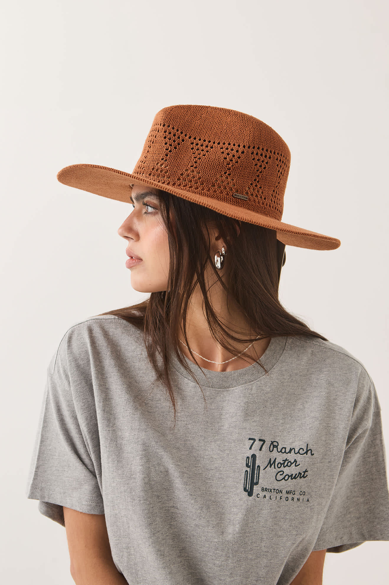 Women's Sophia Knit Packable Hat in the color Caramel - Women's Side View