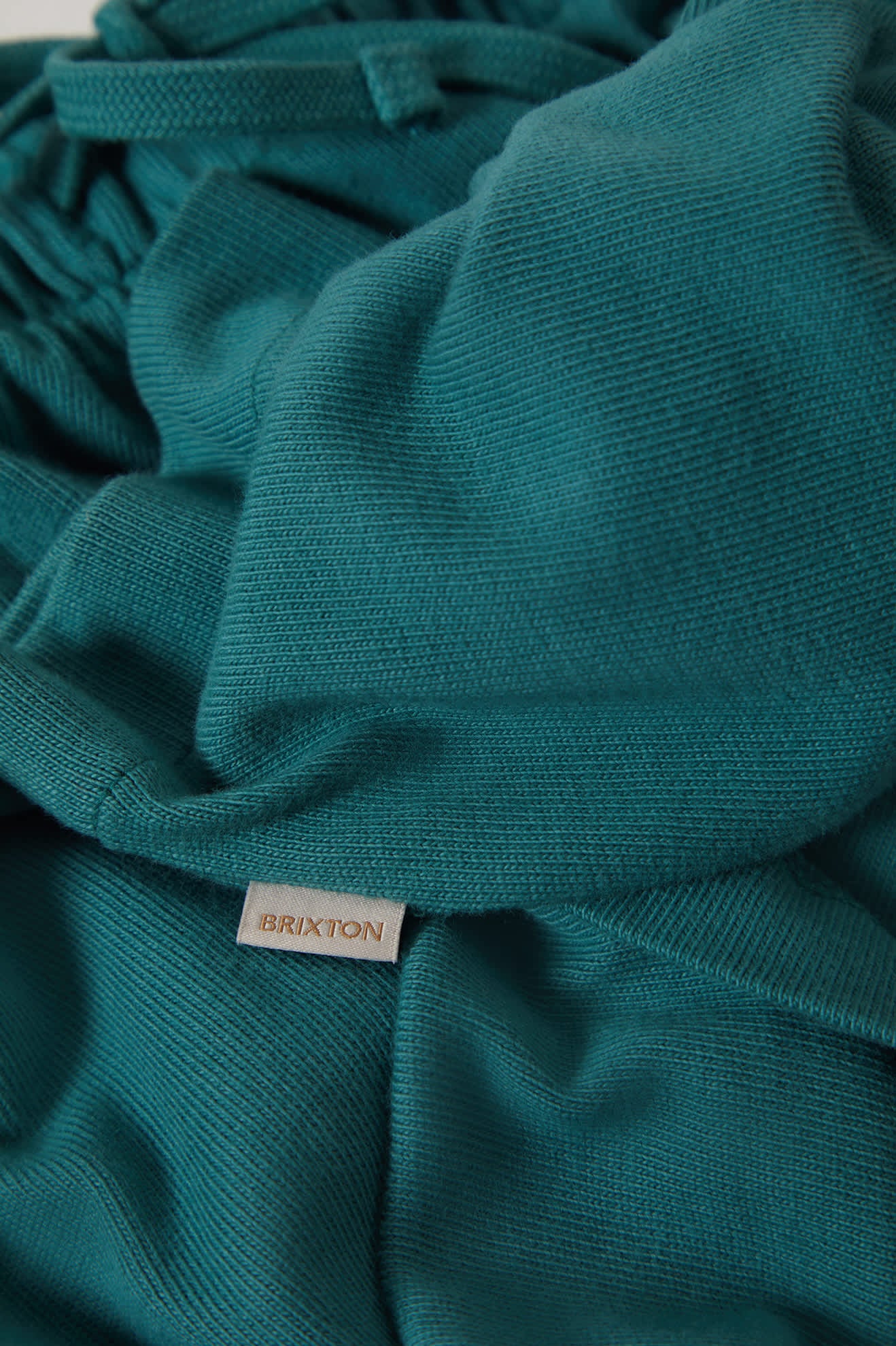 Women's Carefree Organic Garment Dye Lounge Short in the color Washed Mediterranean Teal - Additional Laydown image