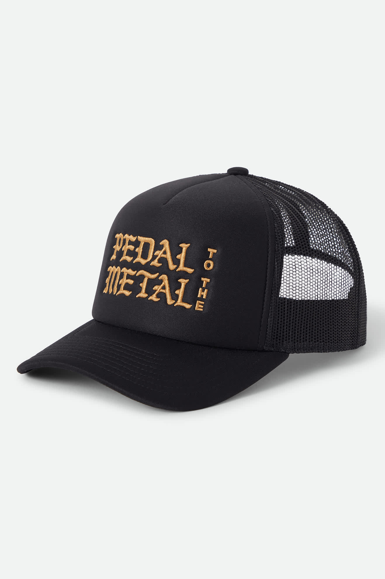 Unisex Metal Trucker Hat in the color Black - Front Product View