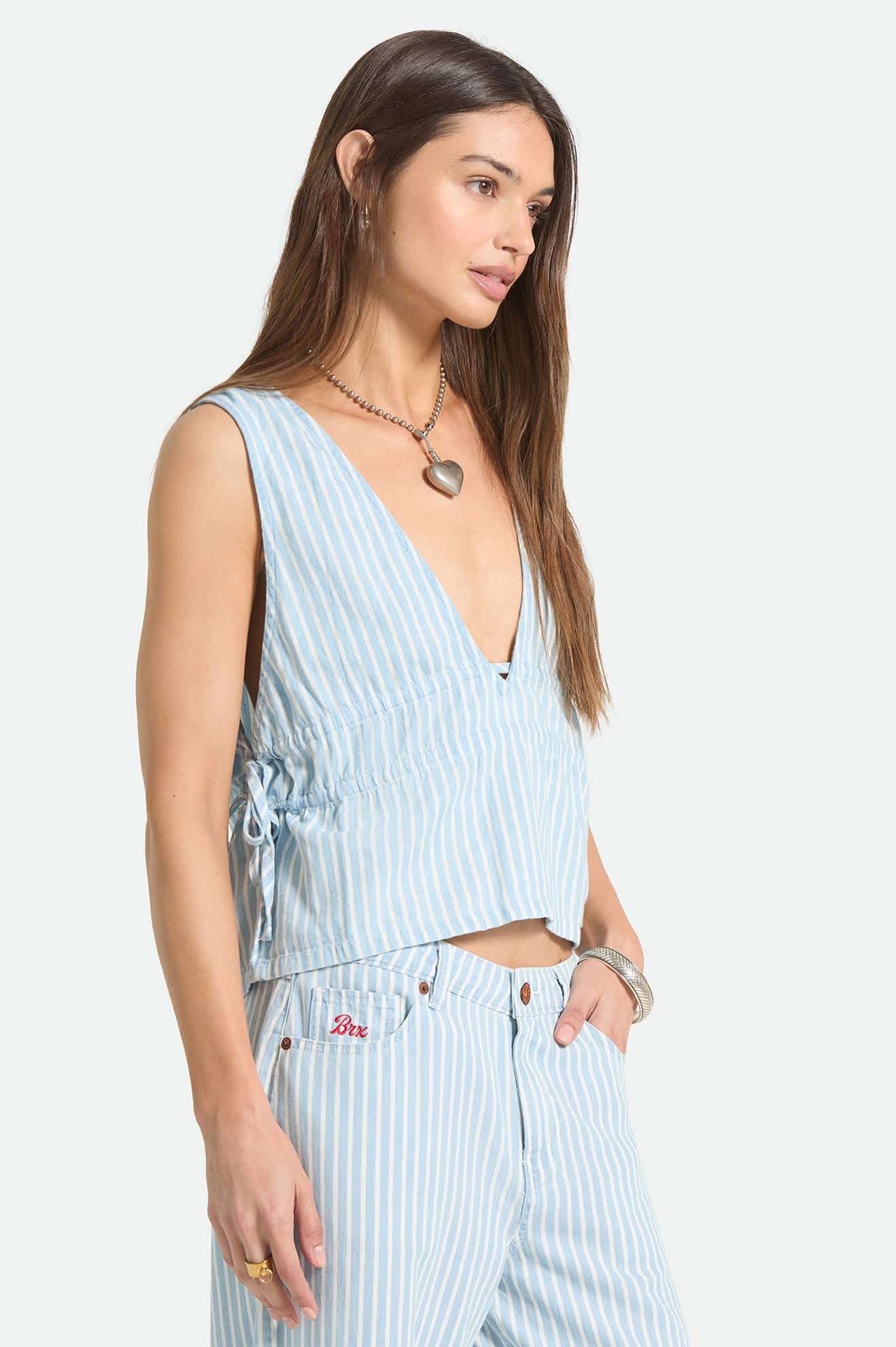 Women's The Bells Top in the color Two Boot Stripe - Women's Side View