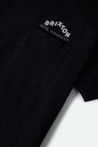 Men's Roman Short Sleeve Pocket Shirt in the color Black - Additional Laydown image