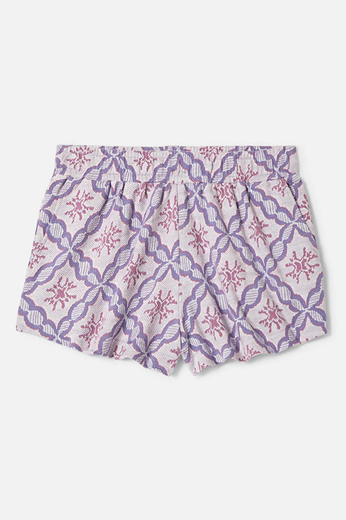 Women's Post Playa E-Waist Short in the color Off White/Blue Tile - Front Product View