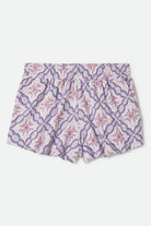 Women's Post Playa E-Waist Short in the color Off White/Blue Tile - Front Product View