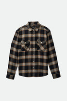Men's Bowery Flannel in the color Black/Cream - Front Product View